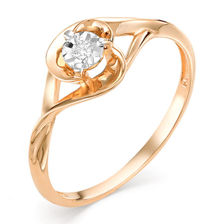 Кольцо, золото, бриллиант, красный, 1-106-449